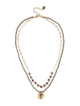 Chan Luu, Chan Luu | 18K Gold-Plated, Titanium Pyrite & Blister Pearl Double-Layered Necklace商品图片 