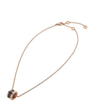 bvlgari项链怎么选, BVLGARI | Rose Gold And Ceramic B.Zero1 Necklace商品图片 
