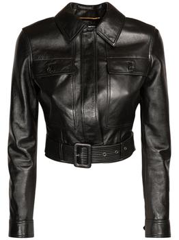 圣罗兰皮衣, Yves Saint Laurent | Fitted Leather Bomber Jacket商品图片 