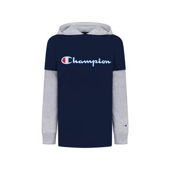 CHAMPION | Little Boys Script 2Fer Long Sleeve Hooded T-shirt商品图片,5折