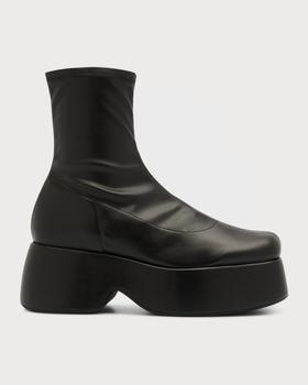 推荐Hustler Leather Platform Ankle Boots商品
