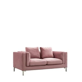 Chic Home Design | Emory Loveseat Velvet Upholstered Multi-Cushion Seat Loose Back Shelter Arm Design Silver Tone Metal Y-Legs, Modern Contemporary,商家Verishop,价格¥8515