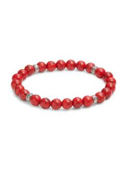 推荐Sterling Silver & Red Turquoise Stretch Bracelet商品