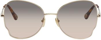 chloe 墨镜是什么牌子, Chloé | Gold Oval Sunglasses商品图片 