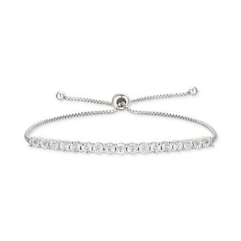 product Diamond Bolo Bracelet (1/10 ct. t.w.) in Sterling Silver or 14k Gold-Plated Sterling Silver image