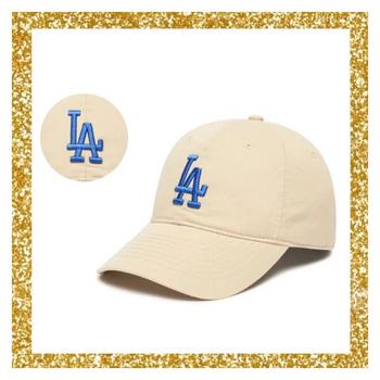 推荐MLB 软顶大标卡其色LA蓝标鸭舌帽商品