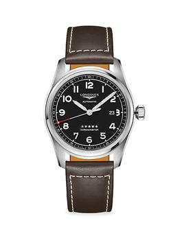 商品Longines | Longines Spirit 42MM Stainless Steel & Leather-Strap Watch,商家Saks Fifth Avenue,价格¥16670图片
