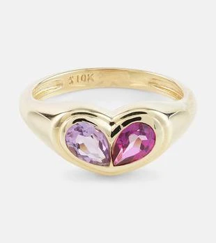 Stone and Strand | Lavender Haze 10kt gold ring with amethyst and topaz,商家MyTheresa,价格¥4670