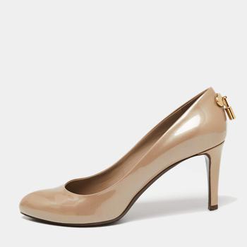 lv高帮鞋, [二手商品] Louis Vuitton | Louis Vuitton Beige Patent Leather Oh Really! Pumps Size 37.5商品图片 9.4折, 满1件减$100, 满减