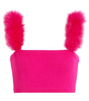 Magda Butrym | Exclusive to Mytheresa – Faux fur-trimmed bralette商品图片,6.9折