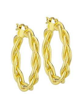 商品Loren Stewart | 14K Gold Vermeil Braided Hoops,商家Saks Fifth Avenue,价格¥1419图片