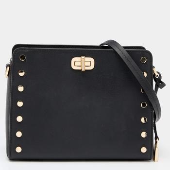 推荐Michael Kors Black Leather Studded Sylvie Shoulder Bag商品