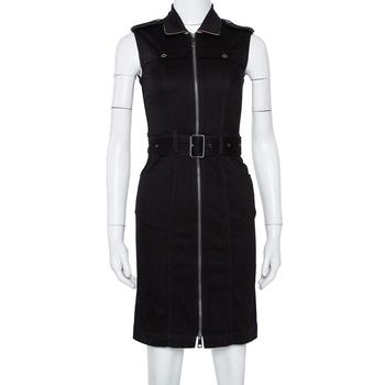 美国burberry, [二手商品] Burberry | Burberry Brit Black Denim Belted Zipper Front Short Dress S商品图片 3.8折