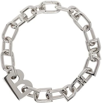 Balenciaga | Silver XXL B Chain Necklace,商家Ssense US,价格¥10226