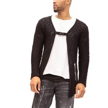 推荐Men's Modern Buckled Long Cardigan Sweater商品