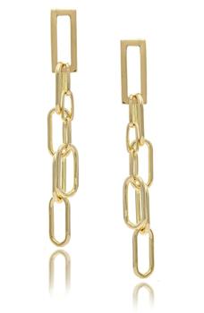 商品Rivka Friedman | 18K Gold Clad Paper Clip Chain Drop Earrings,商家Nordstrom Rack,价格¥702图片