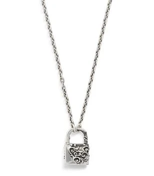 推荐Sterling Silver Ornamented Padlock Necklace商品