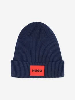 Hugo Boss | Hugo Kids Knitted Beanie Hat in Blue,商家Childsplay Clothing,价格¥354