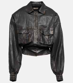 商品The Mannei | Nice leather bomber jacket,商家MyTheresa,价格¥17335图片