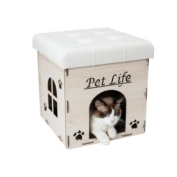 商品Pet Life | Pet Life  'Kitty Kallapse' Collapsible Folding Kitty Cat House Tree Bed Ottoman Bench Furniture,商家Premium Outlets,价格¥402图片