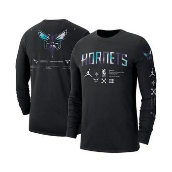 商品Men's Brand Black Charlotte Hornets Essential Air Traffic Control Long Sleeve T-shirt图片