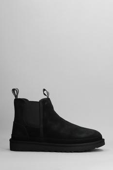 推荐UGG Neumel Low Heels Ankle Boots In Black Suede商品