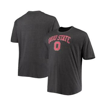 CHAMPION | Men's Heathered Charcoal Ohio State Buckeyes Big and Tall Arch Over Wordmark T-shirt 
