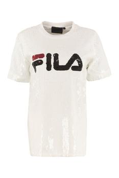 Fila | Fila Allover Sequin Logo Embellished Crewneck T-Shirt商品图片,5.7折