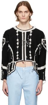 Charles Jeffrey Loverboy, Charles Jeffrey Loverboy | Black & White Wool Scots Sweater商品图片 5.1折