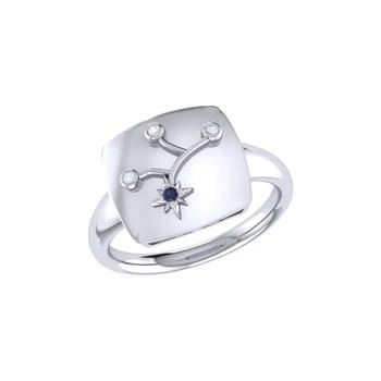 Monary | Virgo Maiden Blue Sapphire & Diamond Constellation Signet Ring in Sterling Silver,商家Premium Outlets,价格¥1284