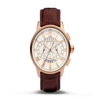 POLICE | Men's Mucciano Collection Brown Genuine Leather Strap Chronograph Watch, 44mm 