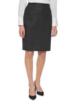 Calvin Klein | Petites Womens Tweed Knee Length Pencil Skirt商品图片,3.5折起