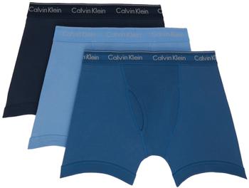 推荐Three-Pack Blue Classic Fit Boxer Briefs商品