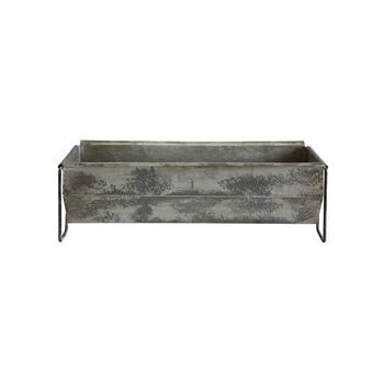 Storied Home | Decorative Metal Trough Container with Distressed Zinc Finish, Gray,商家Macy's,价格¥272