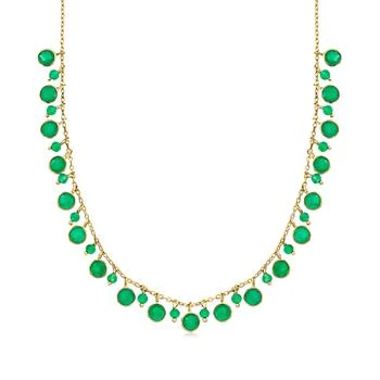Ross-Simons | Ross-Simons 3-5mm Green Chalcedony Drop Necklace in 18kt Gold Over Sterling 7.6折, 独家减免邮费