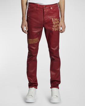 推荐Men's 23 Chitch Embroidered Coated Jeans商品