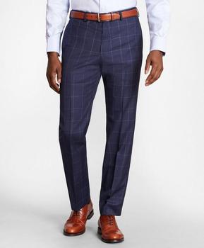 商品BrooksGate™ Regent-Fit Windowpane Wool Twill Suit Pants图片