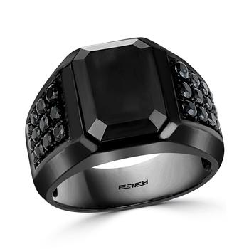 商品Effy | EFFY® Men's Onyx & Black Spinel Ring in Black PVD over Sterling Silver,商家Macy's,价格¥1911图片