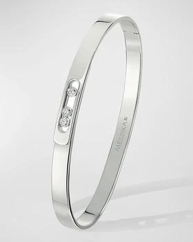 Messika | Move Noa 18K White Gold 3-Diamond Bangle,商家Neiman Marcus,价格¥52309