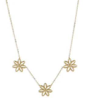 Moon & Meadow | 14K Yellow Gold Triple Flower Statement Necklace, 18-19",商家Bloomingdale's,价格¥6435