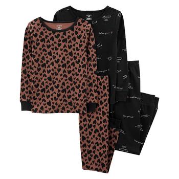 Carter's | Little Girls Hearts Snug Fit Pajama, 4 Piece Set商品图片,4折