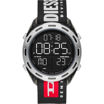 diesel手表, Diesel | Men's Digital Crusher Black Nylon Strap Watch 46mm商品图片 