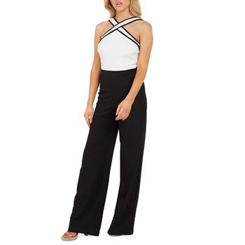 紧身裤男新款, QUIZ | Scuba Crepe Contrast Halter Jumpsuit商品图片 