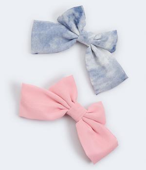 推荐Aeropostale Women's Tie-Dye & Solid Bow Barrette 2-Pack商品