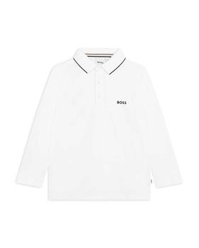 Hugo Boss | Boys' Piqué Long Sleeve Polo Shirt - Big Kid商品图片,7.5折, 独家减免邮费