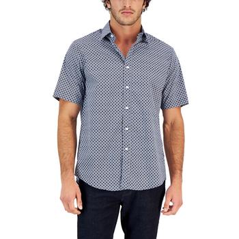 Club Room | Men's Geometric Woven Short-Sleeve Button-Up Shirt, Created for Macy's商品图片,7折×额外8折, 额外八折