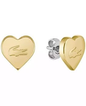 Lacoste | Women's Love My Croc Yellow Gold IP Plated Earrings,商家Macy's,价格¥335