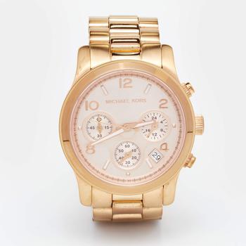 推荐Michael Kors Rose Gold Plated Stainless Steel Runway MK5128 Women's Wristwatch 38 mm商品