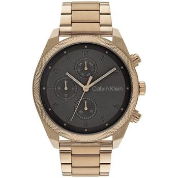 Calvin Klein | Men's Multifunction Beige Gold-Tone Stainless Steel Bracelet Watch 44mm 