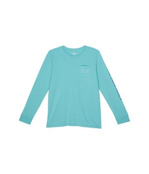 Vineyard Vines, Vineyard Vines | Tri-Tone Whale Long Sleeve Pocket T-Shirt (Toddler/Little Kids/Big Kids)商品图片 